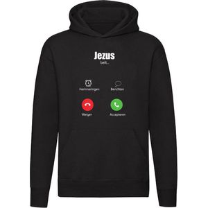 Jezus belt Christelijke Hoodie - god - geloof - religie - kerk - christenen - telefoon - grappig - unisex - trui - sweater - capuchon