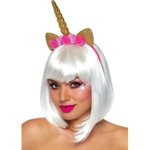Golden unicorn flower headband