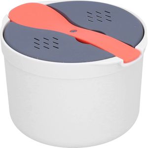 HR Goods - Magnetron rijstkoker - Multifunctionele rijststomer - 2L - Oranje lepel - Vaatwasser bestendig