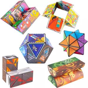 Viatel 3D Verwisselbare Magnetische Magische Kubus Kinderen Puzzel Kubus Speelgoed Volwassenen Angst Fidget Speelgoed Infinity Cube Geometrische Verticale Volume Blok