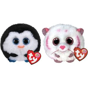 Ty - Knuffel - Teeny Puffies - Waddles Penguin & Tabor Tiger