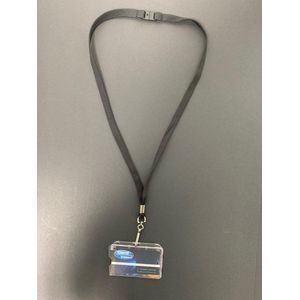 Keycord met Metalen J clip + S1 Kaarthouder Zwart