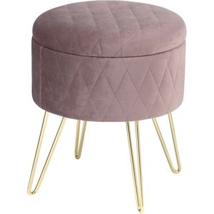 Coco® - Poef met Opbergruimte - Roze - Roze Opbergpoef met Zachte Stof - Creëer een knus Zitplekje - Combineer Gemak, Elegantie & Opslag