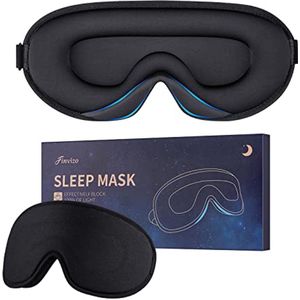 Slaapmasker Oogmasker voor Dames Heren Zijde Zacht Schuim Comfortabele Slaapbril Oogafdekking Blinddoek 's Nachts Blokkeer Licht voor Reizen Yoga Dutje, Zwart