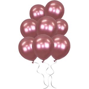LUQ - Luxe Chrome Rode Helium Ballonnen - 10 stuks - Verjaardag Versiering - Decoratie - Latex Ballon Chrome Rood