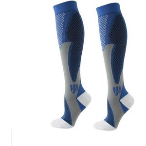 Premium Compressiekousen - Compressie Sokken voor Reizen en Sporten - Maat 35-38 - Blauw