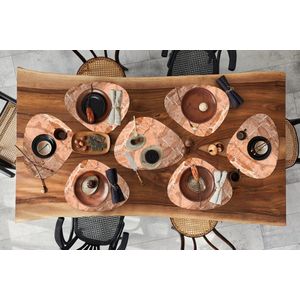 Placemat organisch - Placemats organic - Onderleggers - Oranje - Graniet print - Kristal - 10 stuks