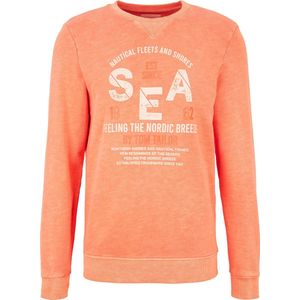 TOM TAILOR washed crew neck with print Heren Trui - Maat L