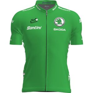 Santini Tour de France Groene trui Tour de France -fietsshirt korte mouwen Heren - Replica Best Sprinter Jersey Green - M