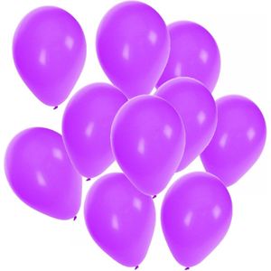 Bellatio Decorations ballonnen - 50 stuks - paars - 27 cm - helium of lucht - verjaardag / versiering