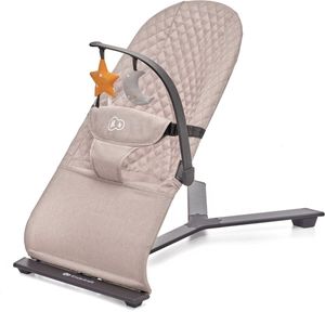 Kinderkraft MIMI - Babywipstoel en Ligstoel - Minimalistische Design Schommelstoel met 3-Positie Rugleuning en Speelboog - Lichtgewicht en Compact - Geschikt vanaf Geboorte tot 9 kg - Voor Natuurlijk Schommelen en Ontspanning - Beige