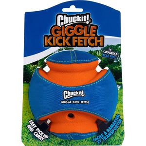 Chuckit! Giggle Kick Fetch - Hondenspeelgoed - Hondenbal - Stevig hondenspeeltje - Blauw/Oranje - Ø14 cm