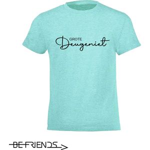 Be Friends T-Shirt - Grote deugeniet - Kinderen - Mint groen - Maat 8 jaar