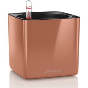 Lechuza - CUBE GLOSSY 14 - Plantenbak - ALL-IN-ONE set - WINTEREDITION - spicy copper highgloss