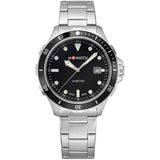 M+Watch by Mondaine - Aqua Steel Black WBX.45220.SJ - Swiss Made Herenhorloge - 100 Meter Waterdicht - 42mm