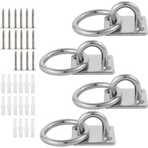 Muuranker voor Hangmat en Bokszak - RVS 304 Oogplaat met Ring M6 Oogplaten(40x35mm) - Duurzame Bevestigingshaken - Max. 70kg - Schroef inbegrepen muuranker