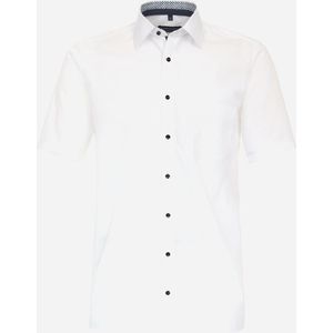 CASA MODA comfort fit overhemd - korte mouw - popeline - wit - Strijkvrij - Boordmaat: 54