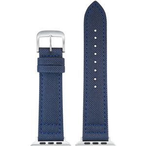 EULIT horlogeband geschikt voor Apple Watch 38/40/41 maat - Serie 1/2/3/4/5/6/7/8/9/10 + SE - canvas Smart - 20 mm - blauw - metalen gesp - incl. adapter