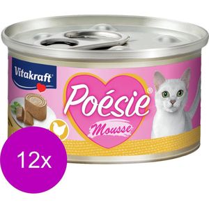Vitakraft Poésie Mousse Blikje - Kattenvoer - Kip - 12 x 85 g