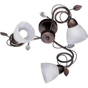 LED Plafondlamp - Plafondverlichting - Torna Trada - E14 Fitting - 3-lichts - Rond - Antiek Roestkleur - Aluminium