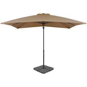 vidaXL - Parasol - met - draagbare - voet - taupe