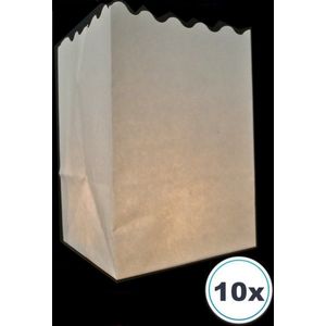 10 x blanco kleine Candle Bag, windlicht, papieren kaars houder, lichtzak, candlebag, mini candlebags, sfeerlicht, bedrukt, logo, foto, lampion