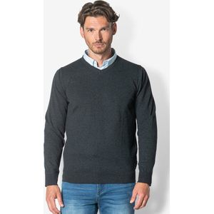 Twinlife Heren Pullover V-Neck Gebreid - Trui - Regular Fit - Herfst en Winter - Blauw - L