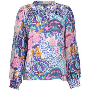 Geisha Blouse Top Met Print 43123 26 Blue/purple Dames Maat - XL