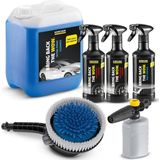 Kärcher WB 130 wasborstel Hogedrukreiniger accessoire - Autoreiniger 5L - Foam jet FJ 6 - Insectenverwijderaar 500ml (1x) - Velgenreiniger Premium RM 667 (2x)