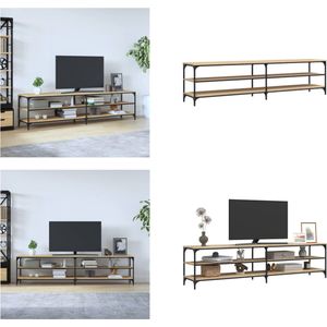 vidaXL Tv-meubel 200x30x50 cm bewerkt hout metaal sonoma eikenkleurig - Tv Meubel - Tv Meubels - Tv Wandmeubel - Tv Tafel