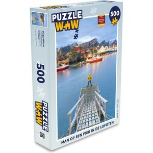 Puzzel Man op een pier in de Lofoten - Legpuzzel - Puzzel 500 stukjes