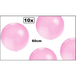 10x Mega Ballon 60 cm roze - geboorte festival pride thema feest party ballonnen fun
