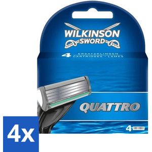 Wilkinson - Navulmesjes Quattro - Met Precisietrimmer - 4 scheermesjes - Voordeelverpakking - 4 stuks