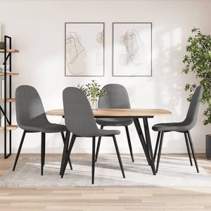 vidaXL Eetkamerstoelen 4 st fluweel lichtgrijs Eettafel Stoelen - Eetkamerstoelen - Fluweel Stoelen - Grijze Stoelen - Ergonomische Stoelen