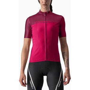 Castelli Fietsshirt Korte Mouwen Dames Rood Roze - CASTELLI VELOCISSIMA JERSEY PERSIAN RED BORDEAUX - M