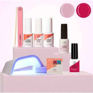 PN Selfcare Gellak Starterspakket Pink - met LED Lamp - 2 Gellak kleuren - Manicure Set - Gel Nagels - Gel Nagellak - 5 x 6ml