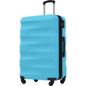 Merax Hardschalige Koffer met 4 Wielen - Reiskoffer Handbagage - TSA Slot - 69x44.5x26.5 cm - Azuur Blauw