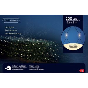 Lumineo kerstverlichting net / netverlichting 100 x 260 cm - Verlichting netten voor over een boompje