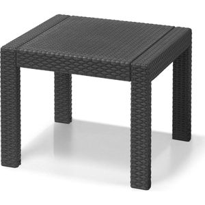Victoria tuintafel - moderne Allibert design - grafiet vierkant - kunststof rotanlook - grijs - 59 x 59 x 43 cm Garden table