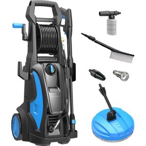 Lugia Hogedrukreiniger Pro - 185 bar - 2200W - 550 L/H - Bundel Pakket met Terrasreiniger - Roterende Borstel en Turbo spuitmond