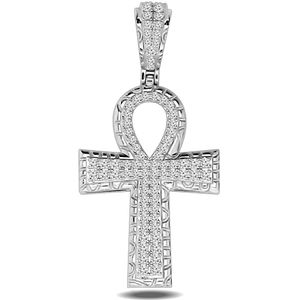 Juwelier Zwartevalk zilveren (gerhodineerd) ankh kruis hanger - 24.125