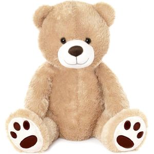 Teddybeer Beau Pluche Knuffel (Bruin) 100 cm [Bear Beer Beren Plush Toys | Knuffeldier Knuffelpop Speelgoed voor kinderen jongens meisjes | Extra grote groot XL knuffelbeer voor jong en oud]