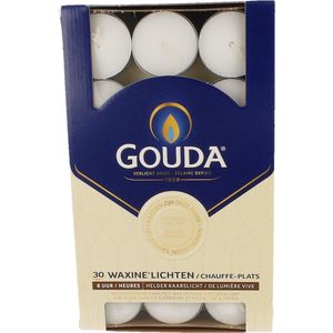 Gouda Waxinelichten 8 Uur Wit 30st 4 x 30ST - Voordeelverpakking