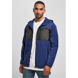 Urban Classics - Hooded Micro Fleece Jacket - S - Blauw