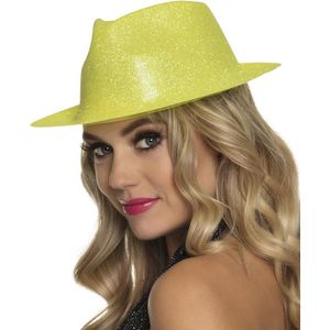 Boland - Hoed Sparkle Geel,Neon - 57 - Volwassenen - Unisex