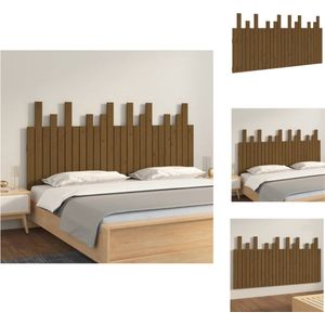 vidaXL Wandhoofdbord Massief Grenenhout - Honingbruin - 159.5 x 3 x 80 cm - Universeel Bed - Bedonderdeel