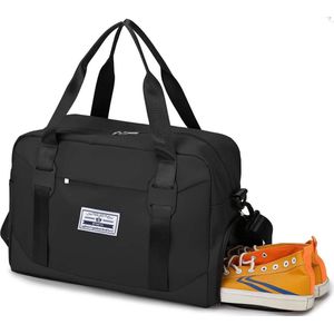 EasyJet Reistas 45x36x20 - Maximale Inhoud - Met Smart-Sleeve voor op een Koffer - Handbagage Tas 45 x 36 x 20 cm - Altijd Gratis Mee Aan Boord van het EasyJet Vliegtuig - Met Schoenenvak en Afneembare Schouderband - Black