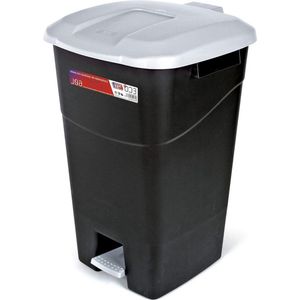 Afvalcontainer 60 liter met pedaal - zwarte bodem - grijs deksel vegetable waste bin