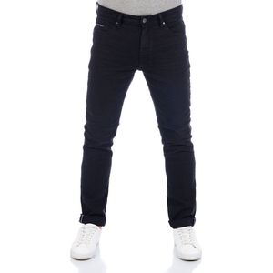 DENIMFY Heren Jeans Broeken DFMiro regular/straight Fit Zwart 38W / 34L Volwassenen Denim Jeansbroek