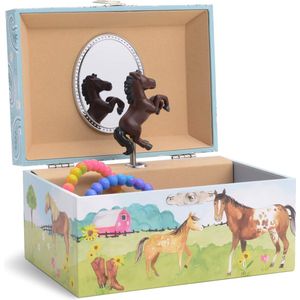 Jewelkeeper® Musical Jewelry Box met roterend paard, muziekdoos voor sieradenopslag Barn Design - Home on the Range Melody, The Ideal Gifts for Girls